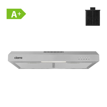 Ciarra Hotte Intégrée 60cm avec LED Eclairage Inox CBCS6903D